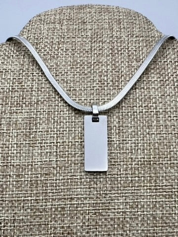 Customize a Snake Chain Rectangular Pendant