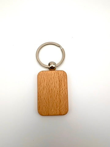 Customized beechwood keychain