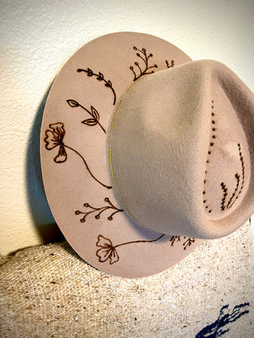 Personalized Morgan & Tayler Fedora Wildflowers Fedora Felt Hat